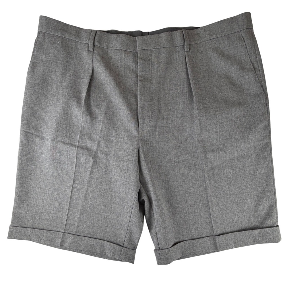 Hugo Boss Pierce Mens Pleated Dress Shorts Grey Cuffed‎ Size 42 R NWT